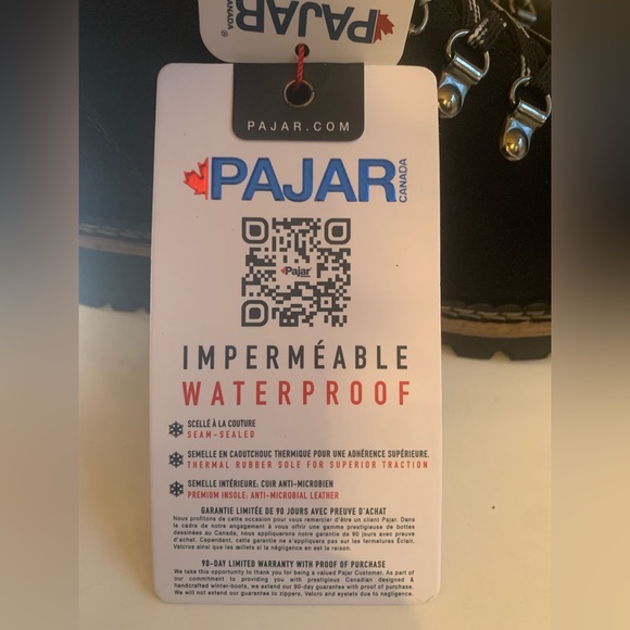 Womens Pajar waterproof suede winter booties, black, side zipper, NWOB, 7.5M - Picture 8 of 10